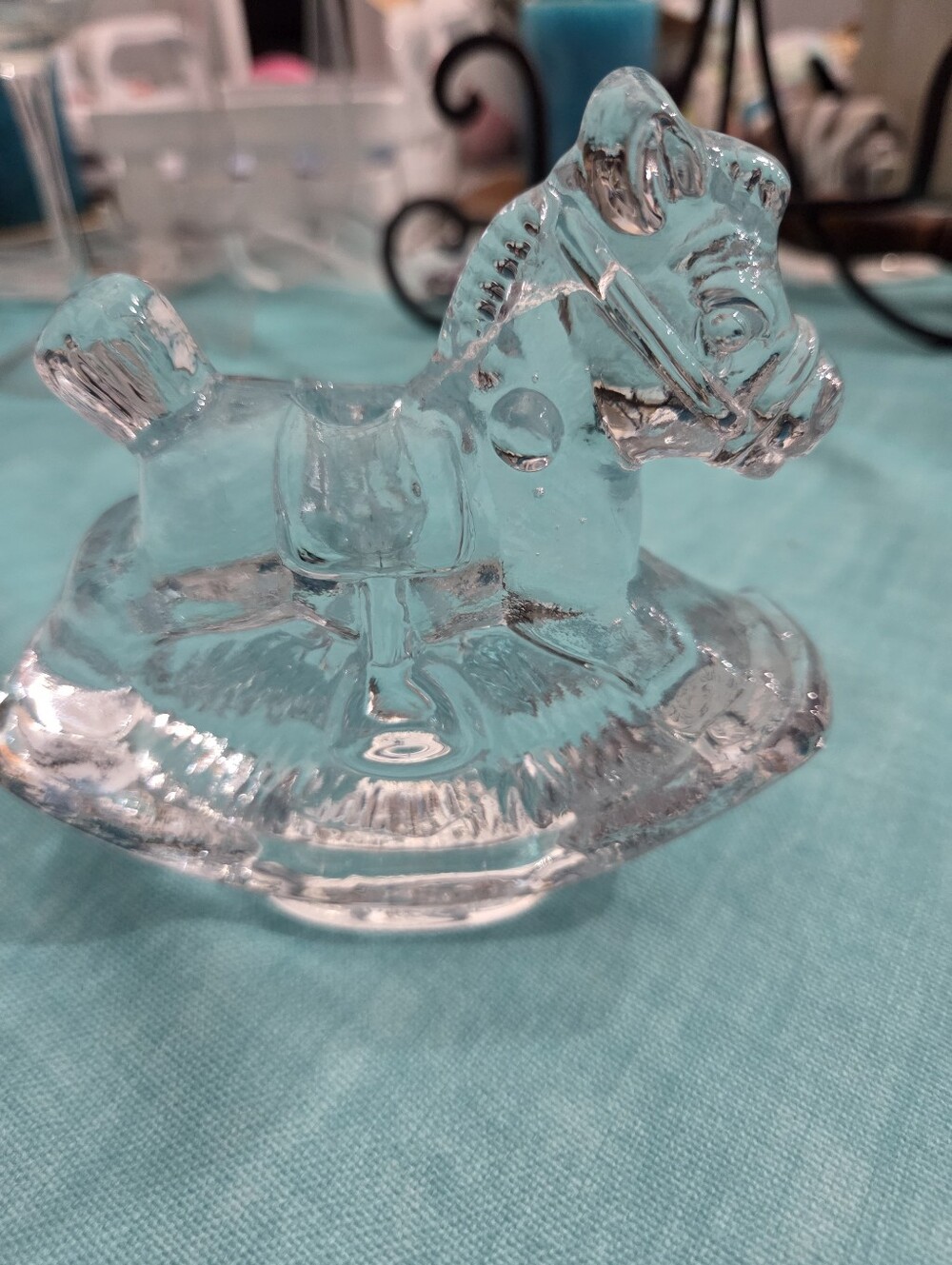 Clear Glass Rocking Horse Figurine Dept 56